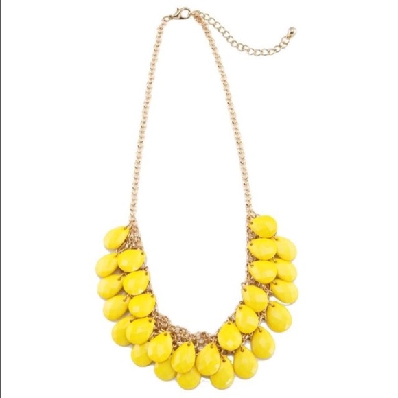 Yellow teardrop statement necklace - Picture 1 of 2